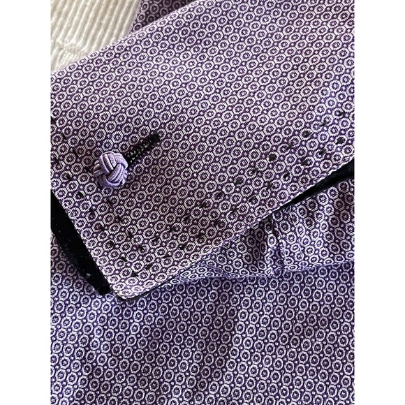 Pascal Morabito Unique Collar Shirt Geometric Print LS Button Men 3XLT NWT - Picture 7 of 16